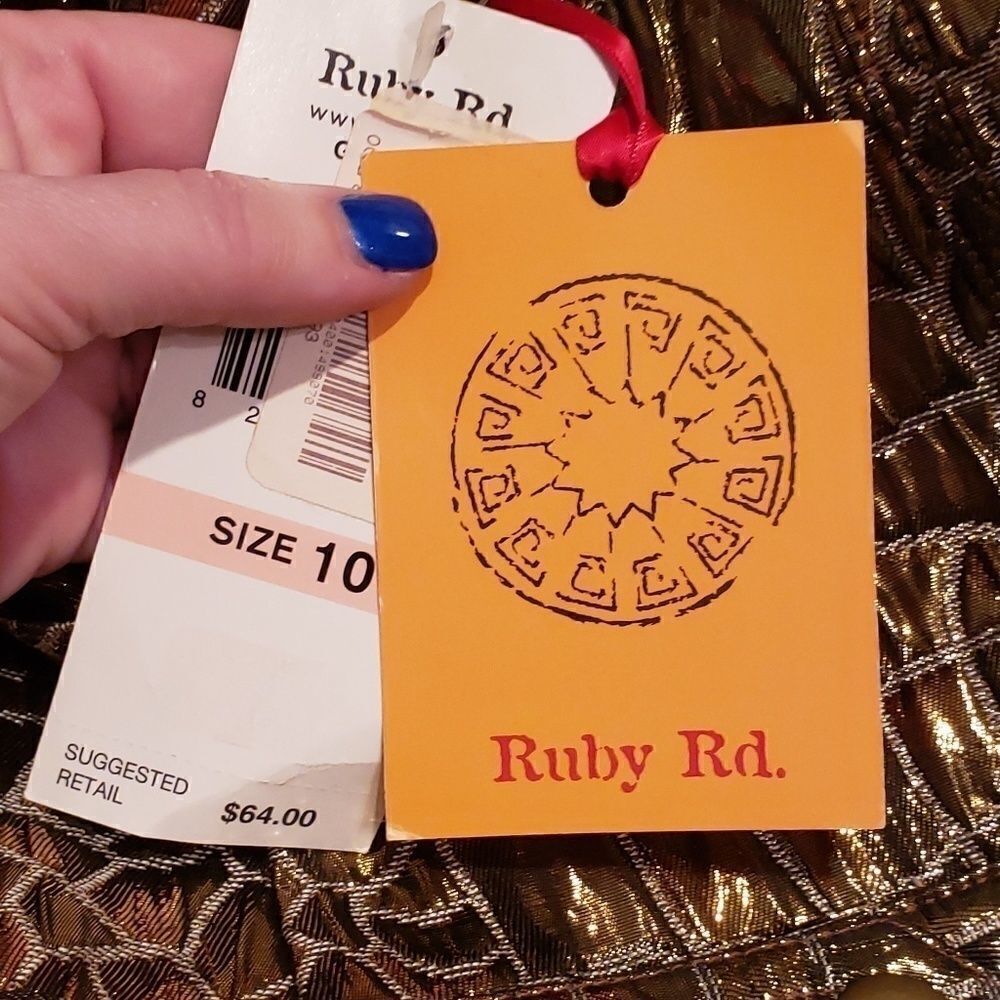 NEW Ruby Rd Gold Metallic Giraffe Holiday Jacket - Picture 4 of 7